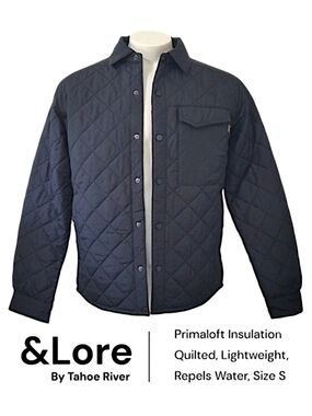 Taho River &Lore Black Quilted Lightweight Shirt Jacket Size Small